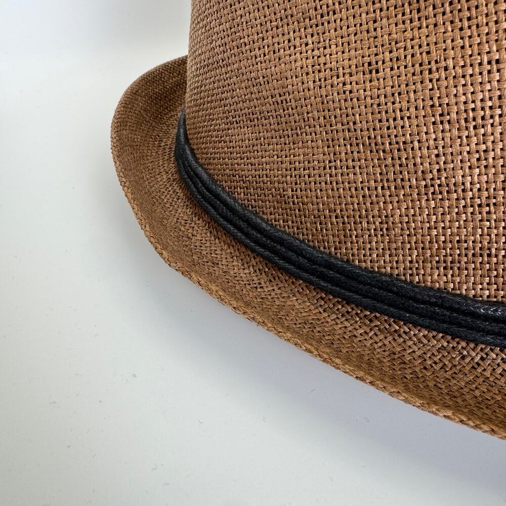Levi's Woven Fedora Hat Braided Band Brown Sun Travel Vacation L XL - Picture 5 of 7